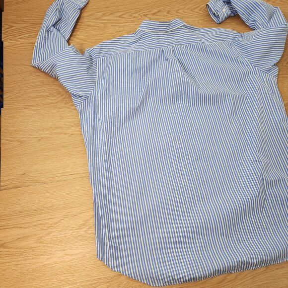 Polo Ralph Lauren 2XLT Classic Fit Blue Striped Button Down Shirt Green Pony - Picture 13 of 14